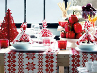 Mesa de navidad Ikea roja y blanca